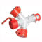 Multiplicateur adaptateur triphasé de prise industrielle CEE 380V 400V 4 pôles 3P+T à 3 prises industrielles 380Vac 4 pôles 3P+T, 16A, IP54, rouge