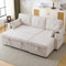 Miyemo 3-in-1 Convertible Corner Sofa Bed with Storage, L Shape Sofa Bed with Internal Storage Chaise, Pull Out Daybed with Cup Holders, Pillows and Pocket for Living Room & Office, (Beige)