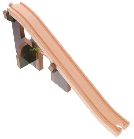 Garneck Holzbrücke für Holzeisenbahn Hochbrücke Gleiszubehör für Kreative Spielmöglichkeiten Ergänzung für Holzspielzeug und Bahngleis Modelle Fördert die Fantasie