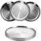 Zyluniy Piatto Da Portata in Acciaio Inox Piastra 6 Pezzi 20cm Piatti Rotonde in Acciaio Inox, Stoviglie da Tavola Portatile per Campeggio all'Aperto, Piatto per Barbecue per Escursionismo, Picnic