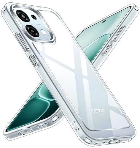 ivoler Nie Vergilbung HD Klar Hülle für Oppo A6 Pro 4G / 5G, [Militärschutz] Stoßfest Handyhülle Kratzfest Transparent Hard PC Rückseite Schutzhülle Dünn Durchsichtige Bumper Case