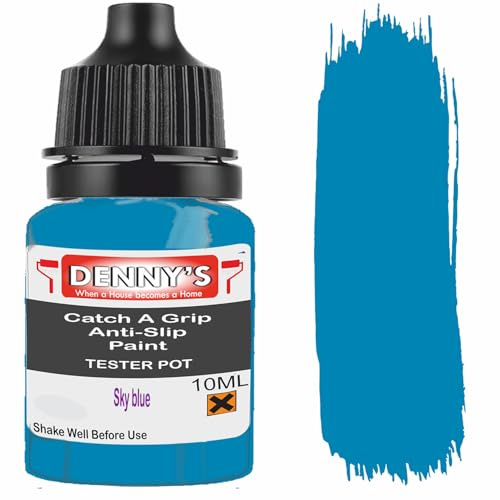 SCOOBYS PAINTS BACK IN THE MIX Catch A Grip Anti Slip Floor Paint – Non Slip Coating for Steps, Railings & Garages – 170 Colours, High Adhesion, Quick Dry, Multiple Sizes (Sky blue, 10ml Tester Pot)