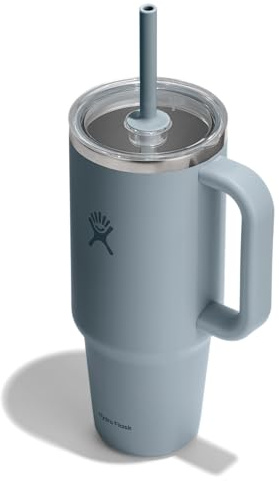 Hydro Flask 40 Oz Clear Lid Travel Tumbler with Straw and Handle - Insulated Stainless Steel in 40 Oz Shale Gray