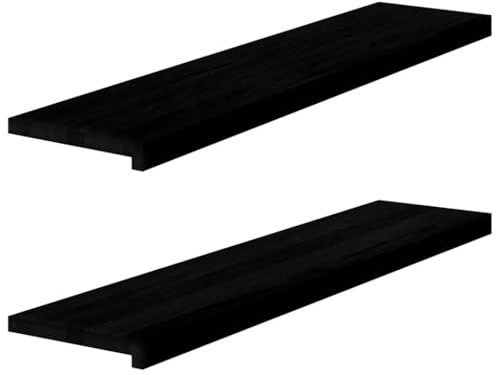 Mokuyary 2 davanzali per finestre, marrone scuro, 110 x 30 x 2 cm, in legno massello di quercia, per interni