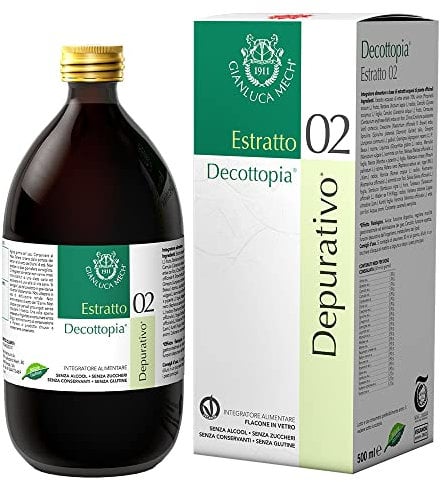 Gianluca Mech - Estratto 02 Depurativo, Integratore Alimentare Keto da 500 ml, ad Azione Detox, Favorisce il Processo Digestivo, con Bardana e Carciofo, Vegan