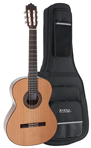 Antonio Calida GC202G 4/4 Konzertgitarre Set (massive Decke aus kanadischer Zeder, Boden& Zargen aus Sapele, inkl. Thermo-Leichtkoffer) Hochglanz