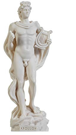 Apollo Gott der Musik Poesie Kunst Alabaster Statue Skulptur 23cm