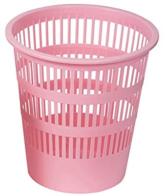 FELIXMANIA Papelera de Plástico de Rejilla 12 Litros Color Pastel (Rosa)