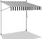 Einfeben Gelenkarmmarkise UV-beständig höhenverstellbar, Einziehbar Klemmmarkise aus Metall und Polyester, ohne Bohren, 250 x 120cm, Weiß Grau…