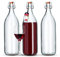 KADAX Lot de 3 bouteilles de liqueur de fruits/de coing, style vintage, en verre de soude, transparentes, 1,9 l, à fermeture à étrier
