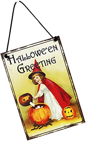 PRETYZOOM 1stk Halloween-liste Halloween-ornamente Vintage Haustürbrett Dekoration Bilderrahmen-ornamente Holzhandwerk Kürbis-dekorplatte Vintage- Einzigartig Tür Hängt Hölzern