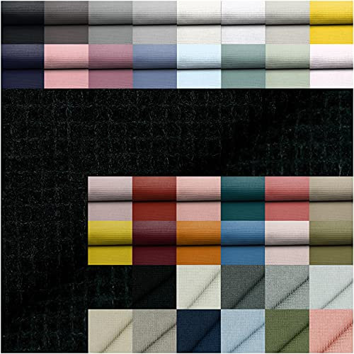 VmG-Store Waffelpique Meterware 25 Farben Waffel Stoff 100% Baumwollstoff Oeko-Tex 100 (Meliert 001 I Anthrazit, 100 x 150cm)