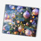 Coloray Glas Schneidebrett zu Weihnachten Herdabdeckplatte Spritzschutz Gehärtetes Glas 60x52cm Servieren von Speisen Glasabdeckplatte - Weihnachtsbaum Kugeln Sterne