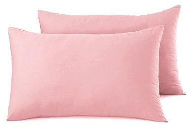 AmigoZone 2 Pack x Pillow Cases Brushed Microfiber Standard Size with Envelope Closure (2pcs pillowcases (50 x 75cm), Pink)