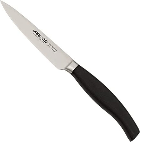 Arcos Couteau d'Office en Acier Inoxydable 100 mm – Poignée Ergonomique en Polyoxyméthylène, Idéal pour Éplucher les Fruits et Légumes – Couleur Noire, Série Clara