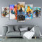 YUANJUN Mit Rahmen Vlies Leinwanddrucke 5 Teilig Kunstdruck Leinwand Bild XXL Format Wandbilder Wohnzimmer Wohnung Deko Gerahmtes Zelda Bilderspiel