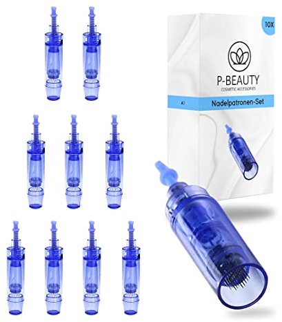 P-Beauty - Universal Nadelpatronen für A1 Dermapen Gerät - Microneedling mit Micronadeln für Hauterneuerung, Anti Aging, Aknenarben, Pigmentflecken - für alle A1 Derma Elektrik Pen - 10x 42-Pins