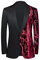 PYJTRL Uomini Moda Viola Colorato Velluto Lustrini Blazer,Red,XXL