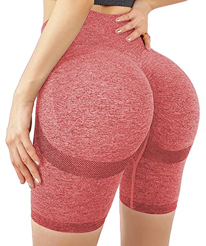 Little Hand Femme Femmes Taille Haute Sport Compression Pants Hiking Pants Leggings Shorts de Yoga, B-rose, XL EU