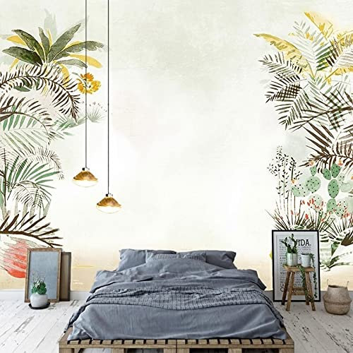 XAONUO Arbres Papier Peint Photo 3D Optique Arbres Plantes Vert Trompe L Oeil | Déco Mural Tableaux Muraux Photo 400X280Cm Mural Décor Motif Poster Géant Stickers Muraux Optique Fond Effet