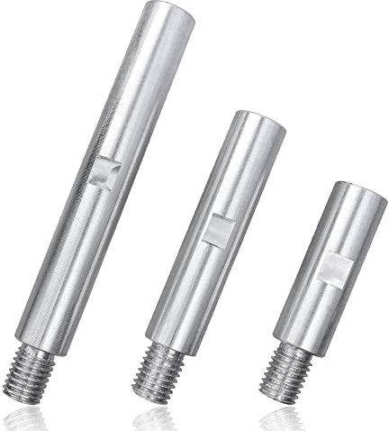 Mesee 3 Pieces Angle Grinder Extension Connecting Rods M14 Thread Aluminum Alloy Extension Shaft Accessory Set for Rotary Polisher, Car Polisher, Polishing Pads, Backing Plate - 75mm/100mm/140mm