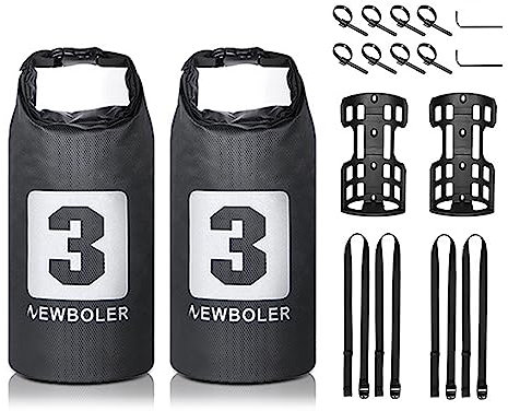 Lixada 3L/7L Sac de Fourche de vélo Sac étanche à roulettes Sac Sec Sacoche de vélo pour E-Scooter Accessoires de VTT – Noir