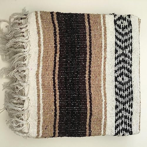 Kiuwxduy Mexikanische Manuell Strickdecke Decke,Sofa üBerwurf Meditations Yogamatte,Boho Outdoor Camping Picknickdecke Festival Blanket(Braun)