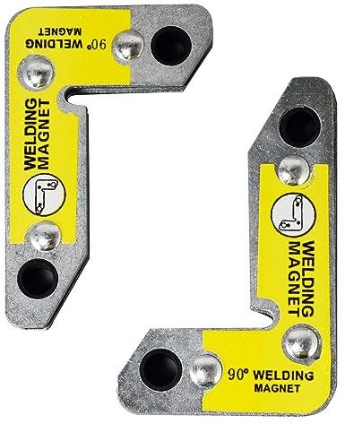 RIVERWELD Cuadrados de esquina magnética Fuerte potente accesorios de soldadura Magnet 90 ° Angulgo de ajuste de ángulo recto Herramienta máxima Fuerza de extracción 25 lbs 2pk