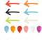 Ballon Kühlschrankmagnet Set, SRJQXH 12 Stück Pfeil Magnet Kühlschrank, Lustige Kühlschrankmagnete Set, Sturzfest, Weichmagnetisch, Geeignet für Kühlschrank, Metallgegenstände (Zufällige Farbe)
