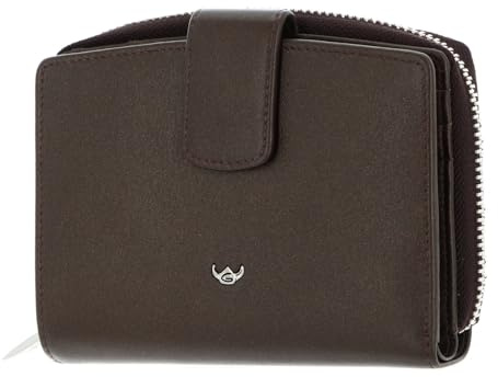 Golden Head Leder Geldbörse Valencia RFID Protect Kombischeintasche mit Riegel 1438 Bronze Dunkelbraun