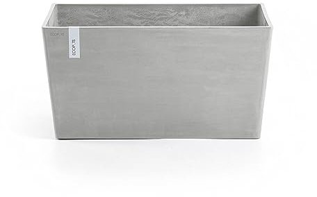 Ecopots Blumentopf Paris Hell Grau - 80 x 38 cm - Raumteiler, Sichtschutz - Pflanzentopf rechteckig aus Recycling Kunststoff - Übertopf modern für Indoor und Outdoor