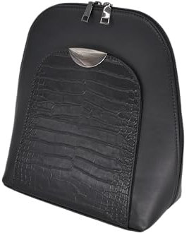 Armat Bags Handarbeit Lederrucksack Frauen Daypack Damen Rucksack Elegant und Modern für City Ausgehen Shopping Arbeit Rucksacktasche Leder (Schwarz Kroko)