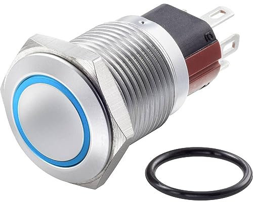 TRU COMPONENTS TC-7494808 TC-GQ16-KF-11E/J/B/12V/C Vandalismusgeschützter Druckschalter 48 V/DC 2 A 1 x Aus/(Ein) taste