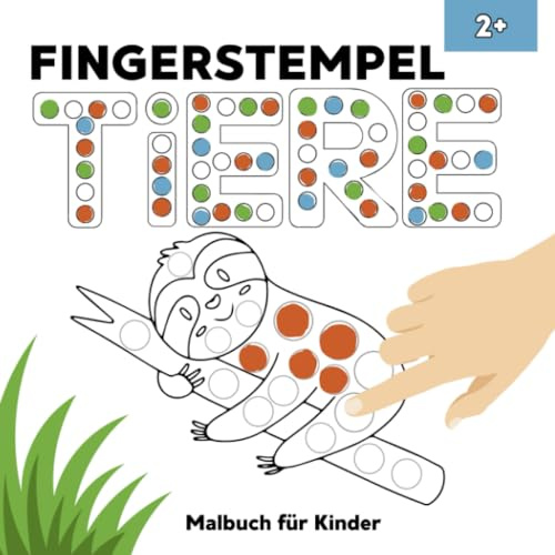 Fingerstempel Tiere: Malbuch für Kinder