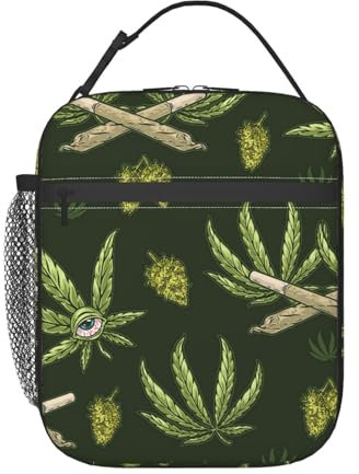 ZORIN Tragbare Lunchtasche mit Griff Gras Rauch Augäpfel Isolierte Kühlbox Lunchbox Wiederverwendbar für Männer Mädchen Arbeit Schule Reisen Picknick Angeln