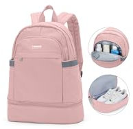 SZLX Sportrucksack für Frauen mit Schuhfach und Nasstasche Faltbarer Handgepäckrucksack Großer Reise-Laptop-Rucksack Wasserdichter Freizeitrucksack Sportrucksack Sporttasche für Schwimmen Yoga Rosa
