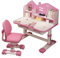 Calager Set di Scrivania e Sedia per Bambini, Regolabile in Altezza, per Studenti Scolastici, Con Cassetto e Leggio, Ergonomica per Studenti e Ragazze, Rosa