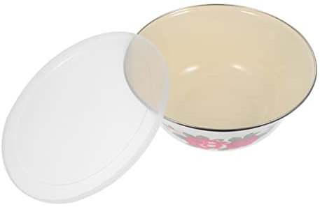 MAGICLULU 1pezzi Ciotola Smaltata Vintage Con Insalatiera Alimenti Design Retro Per e Multi- Colore Beige