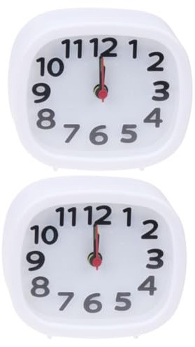 ABOOFAN 2st Quadratische Uhr Ampel Für Kinder Wecker Beleuchtete Zifferblattuhr Diwali-Dekorationen Für Zuhause Jeansgürtel Für Paclocken Kleine Uhr Läute Die Glocke Student Weiß Lutscher