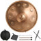 Zanefoo Handpan Instrument, 22 Zoll 10 Note 432HZ Hand Pan Drum Gold Steel Tongue Drum Zungentrommel für Yoga, Meditation mit Handtaschen Trommelstöcken, Trommelständer, Lappen