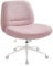 SONGMICS HOME Schneidersitz Stuhl, Schminkstuhl, Drehstuhl ohne Armlehnen, Schreibtischstuhl, breite Sitzfläche, modern, mit Fußkreuz, höhenverstellbar, Wippfunktion, pastellrosa OBG047R01