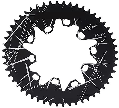 ANKROYU Plato de Disco Ovalado 52T para Bicicleta, Plato de Aleación de Aluminio, Repuesto Profesional para Ciclo, Platos Ovalado de Bicicleta