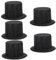 5Pcs Weihnachten Mini Schwarze Zylinder Hüte Mini Schneemann Hüte Santa Hüte Kappen Weihnachten DIY Handwerk Ornament Größe S (Schwarz)