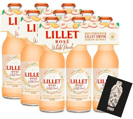 Individuelles Set mit Lillet Rose White Peach ready to drink Mischgetränk 9er Set - 9x 200ml (10,3% vol) - [Enthält Sulfite]