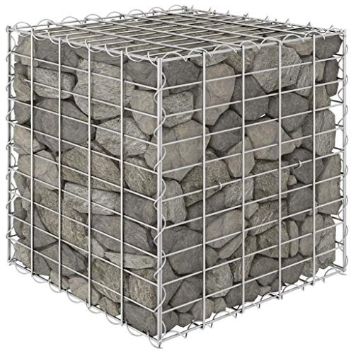 DYRJDJWIDHW Gros Pot de Fleur Exterieur XXL,bacs à Fleurs,Lit surélevé Cube à Gabion Fil d'acier 50x50x50 cmConvient pour Les patios, Les balcons et Les Jardins
