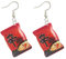 Simulation Instant Nudel Drop Hook Earrings Chili Food Dangle Earrings for Girl, Zink