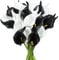 Ronlok 20 Stück Serie Calla Lily, Blumenstrauß, Brautstrauß, PU, Kunstblumen-Arrangement für Zuhause, Büro, Dekoration (Schwarz und )