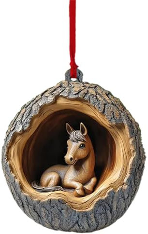 Ornement De Noël en Forme d'animal, Décoration d'animaux De La forêt, Ornement en Acrylique 2D pour Sapin De Noël, Ornement à Suspendre,Deco Noel Sapin,Deco de Table Noel (Cheval)