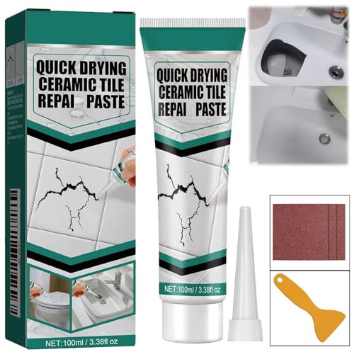 Ceramic Tile Revitalize Kit - Revitalizes porcelain surfaces, addressing holes, cracks, scratches, and chips with white revitalizing paste