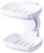 Porte-savon sans perçage - Ventouse - Pour salle de bain - Porte-savon de douche - Porte-savon avec écoulement - Boîte à savon amovible en plastique avec bonde (2)